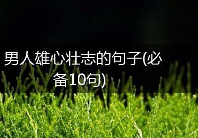 男人雄心壮志的句子(必备10句)