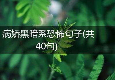 病娇黑暗系恐怖句子(共40句)