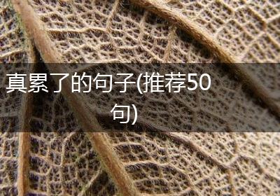 真累了的句子(推荐50句)