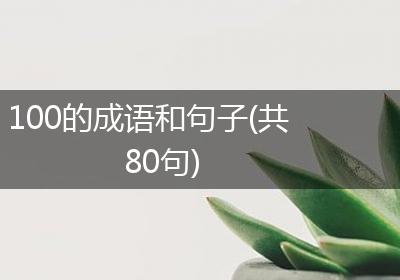 100的成语和句子(共80句)