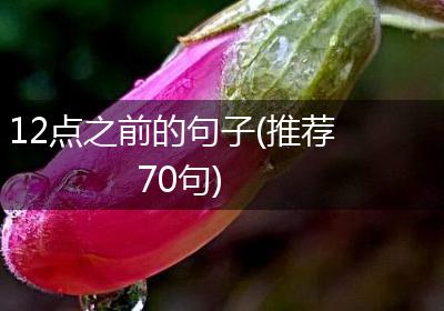 12点之前的句子(推荐70句)