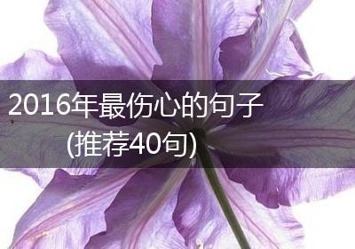 2016年最伤心的句子(推荐40句)