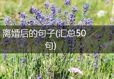 离婚后的句子(汇总50句)