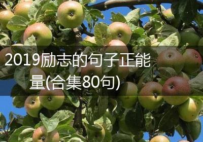 2019励志的句子正能量(合集80句)