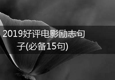 2019好评电影励志句子(必备15句)
