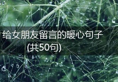 给女朋友留言的暖心句子(共50句)