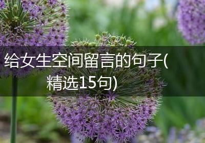 给女生空间留言的句子(精选15句)