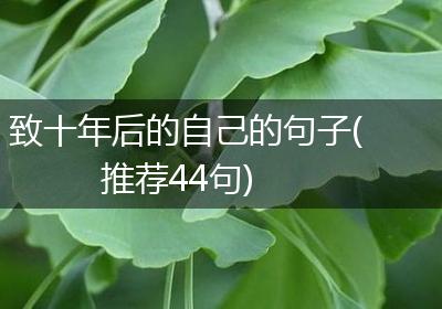 致十年后的自己的句子(推荐44句)