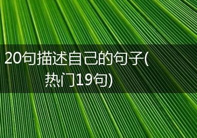 20句描述自己的句子(热门19句)