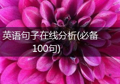 英语句子在线分析(必备100句)