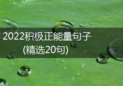 2022积极正能量句子(精选20句)
