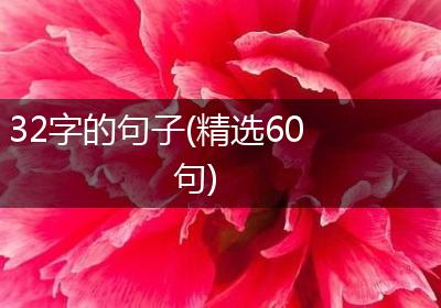 32字的句子(精选60句)
