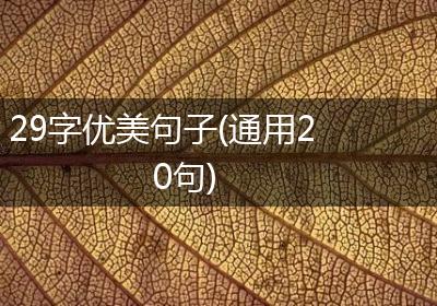 29字优美句子(通用20句)