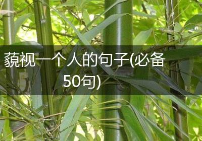 藐视一个人的句子(必备50句)