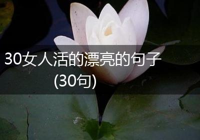 30女人活的漂亮的句子(30句)