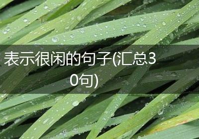 表示很闲的句子(汇总30句)