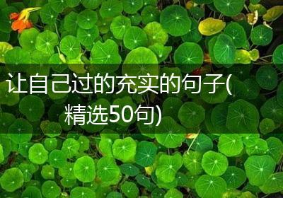 让自己过的充实的句子(精选50句)