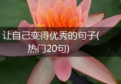 让自己变得优秀的句子(热门20句)