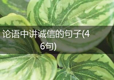 论语中讲诚信的句子(46句)