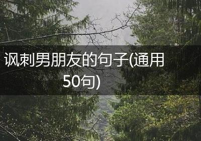 讽刺男朋友的句子(通用50句)