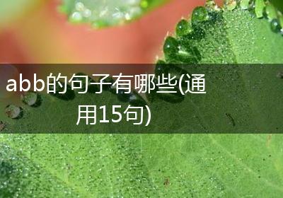 abb的句子有哪些(通用15句)
