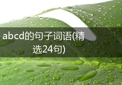 abcd的句子词语(精选24句)