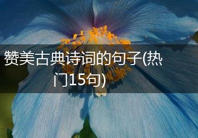 赞美古典诗词的句子(热门15句)