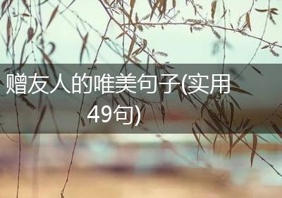 赠友人的唯美句子(实用49句)