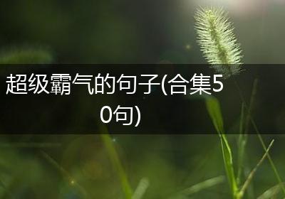 超级霸气的句子(合集50句)