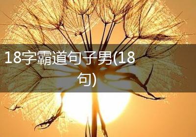 18字霸道句子男(18句)