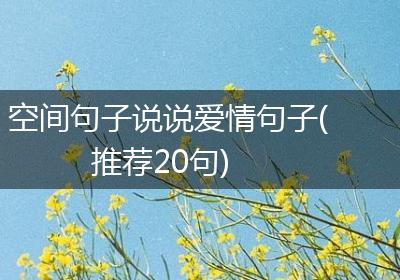 空间句子说说爱情句子(推荐20句)