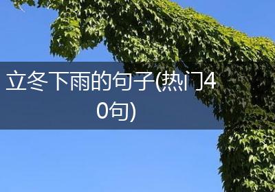立冬下雨的句子(热门40句)
