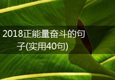 2018正能量奋斗的句子(实用40句)