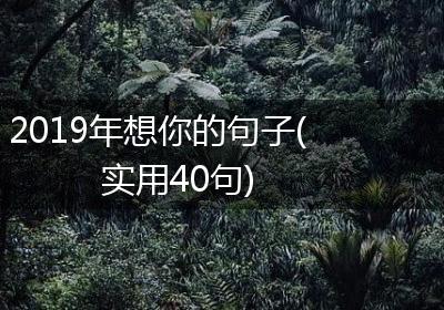 2019年想你的句子(实用40句)