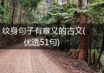 纹身句子有意义的古文(优选51句)