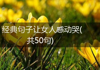 经典句子让女人感动哭(共50句)