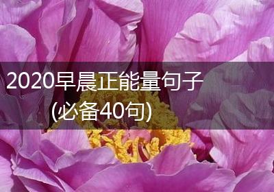 2020早晨正能量句子(必备40句)