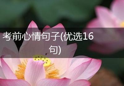 考前心情句子(优选16句)