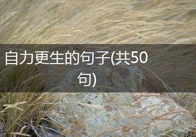 自力更生的句子(共50句)
