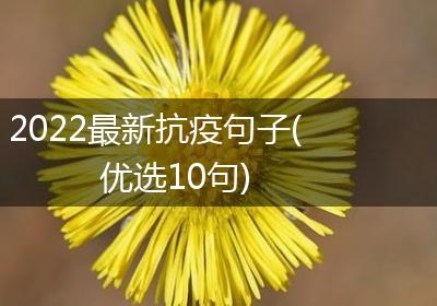 2022最新抗疫句子(优选10句)