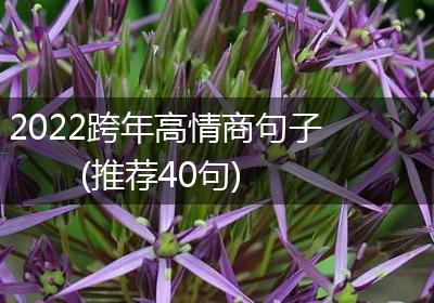 2022跨年高情商句子(推荐40句)