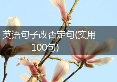 英语句子改否定句(实用100句)