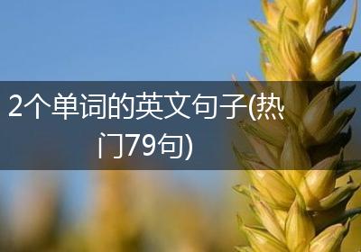 2个单词的英文句子(热门79句)