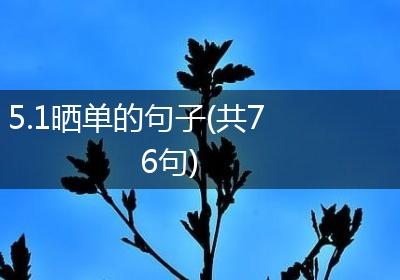 5.1晒单的句子(共76句)
