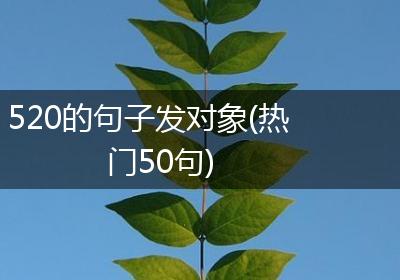 520的句子发对象(热门50句)