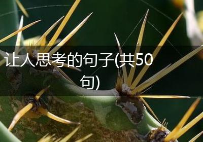 让人思考的句子(共50句)