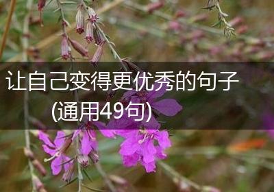 让自己变得更优秀的句子(通用49句)