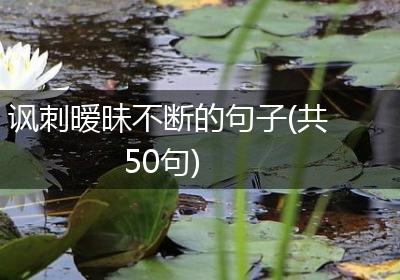 讽刺暧昧不断的句子(共50句)