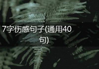 7字伤感句子(通用40句)