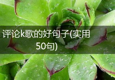 评论k歌的好句子(实用50句)